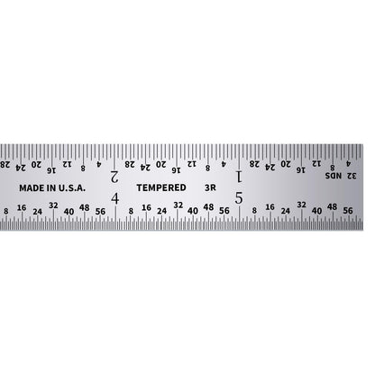 PEC Tools 6” Flexible Machinist Rule, Spring Tempered Steel Ruler with Satin Chrome Finish, 1/50" Thick x 1/2" Wide, Metal Ruler with Inch Graduation(3R), High Precision Measuring Tool, Made in USA