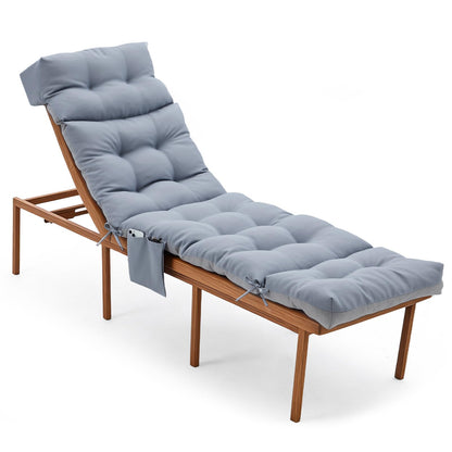 GNRZZT Outdoor Chaise Lounge Cushion 76 x 22 x 4.7 Inch, Thick Tufted Lounge Chair Cushion Replacement Pad for Patio Recliner, Indoor Outdoor Long Seat Cushion with Ties, Light Gray