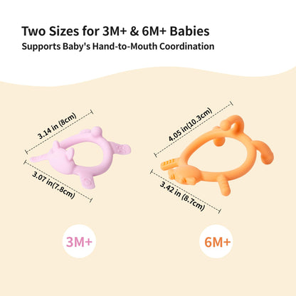 Pigeon Silicone Animal-Shaped Baby Teether, Blue Cat, 6M+, 1 Count – Multi-Textured Teething Relief Toys, Lightweight & Easy to Grasp