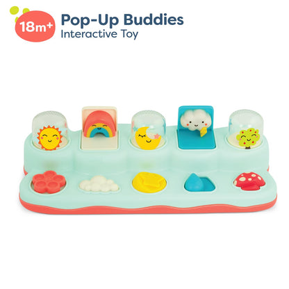 B. toys – Pop – Up Buddies – Cause and Effect Play – Learning Toys for Babies – Interactive Toy with Sun, Rainbow, Star – 18+ Months