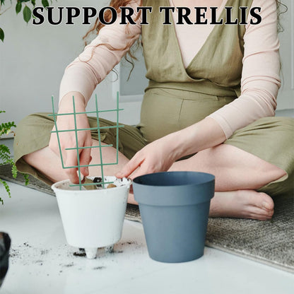 Toddmomy 4pcs Vine Plant Trellis for Pots Climbing Plants Holder Indoor Outdoor with Grid Design for Potted Vines and Flowers