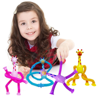 8 PCS Telescopic Suction Cup Giraffe Sensory Toys, Pop Tube Fidget Toys Bulk for Toddlers, Kids Travel, Easter Basket Stuffers, Party Favors Birthday Gifts for Boys Girls