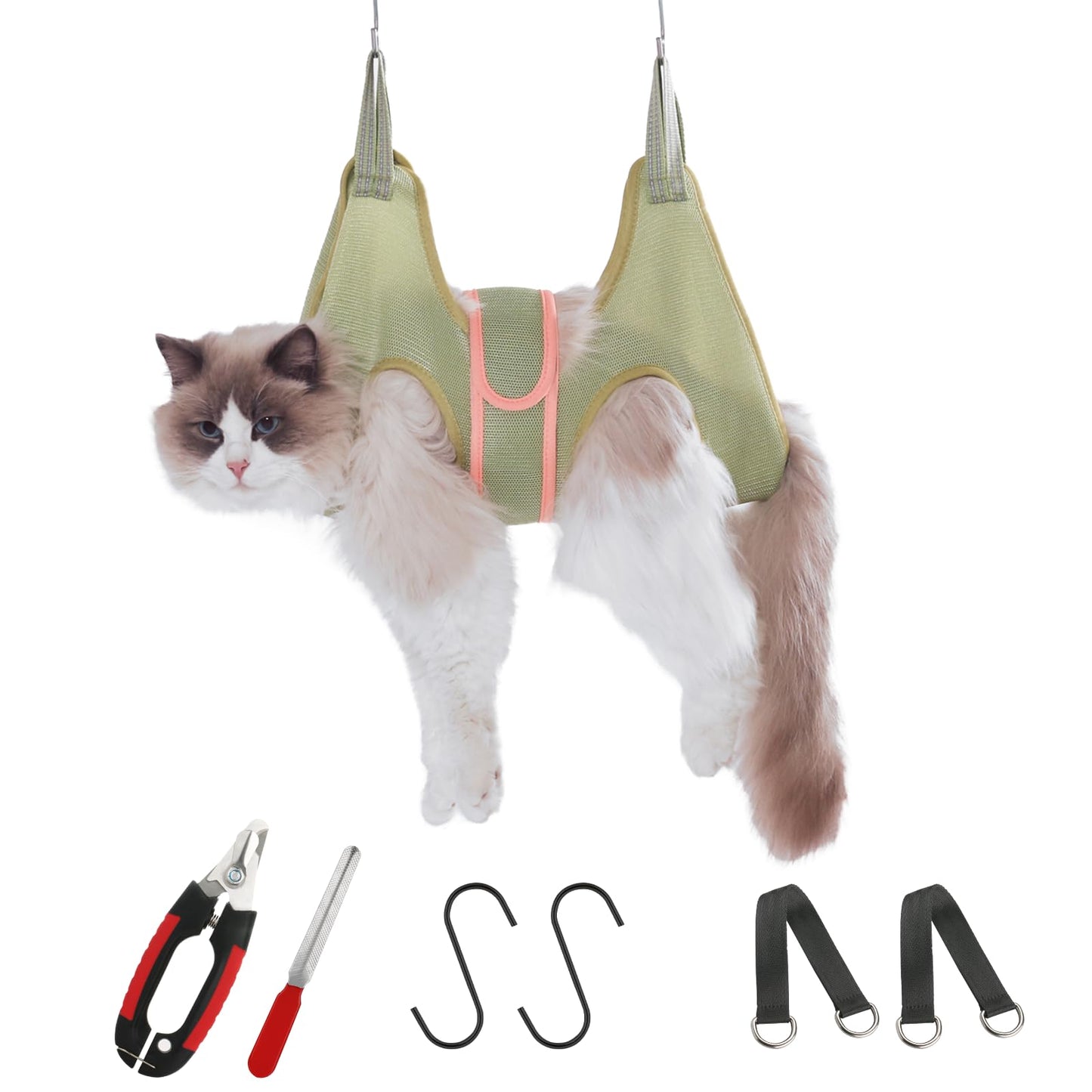 Guzekier Cat Grooming Hammock Harness for Cats, Cat Nail Clipper