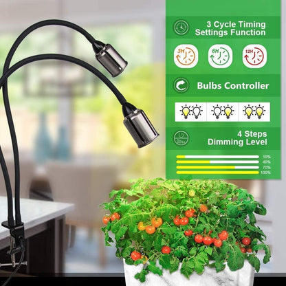 Bozily Clip-on LED Grow Lights for Indoor Plants Full Spectrum, Sunlight Growing Lamp with 3/6/12/24H Timer,5 Dimming 75W COB Sunlike House Plant Grow Light,Heat Lamp for Indoor Plants Seedling