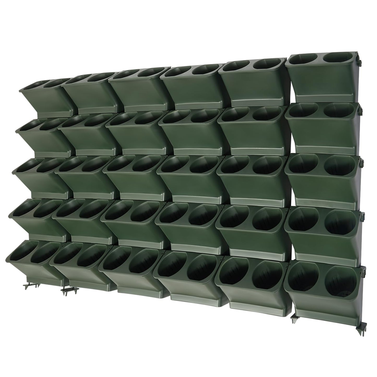 HOLMZCED 30 Pcs Wall Mounted Planter, Wall Flower Pot Holder Plastic Hanging Planter Vertical Wall Plant Container Green for Indoor Outdoor Plants
