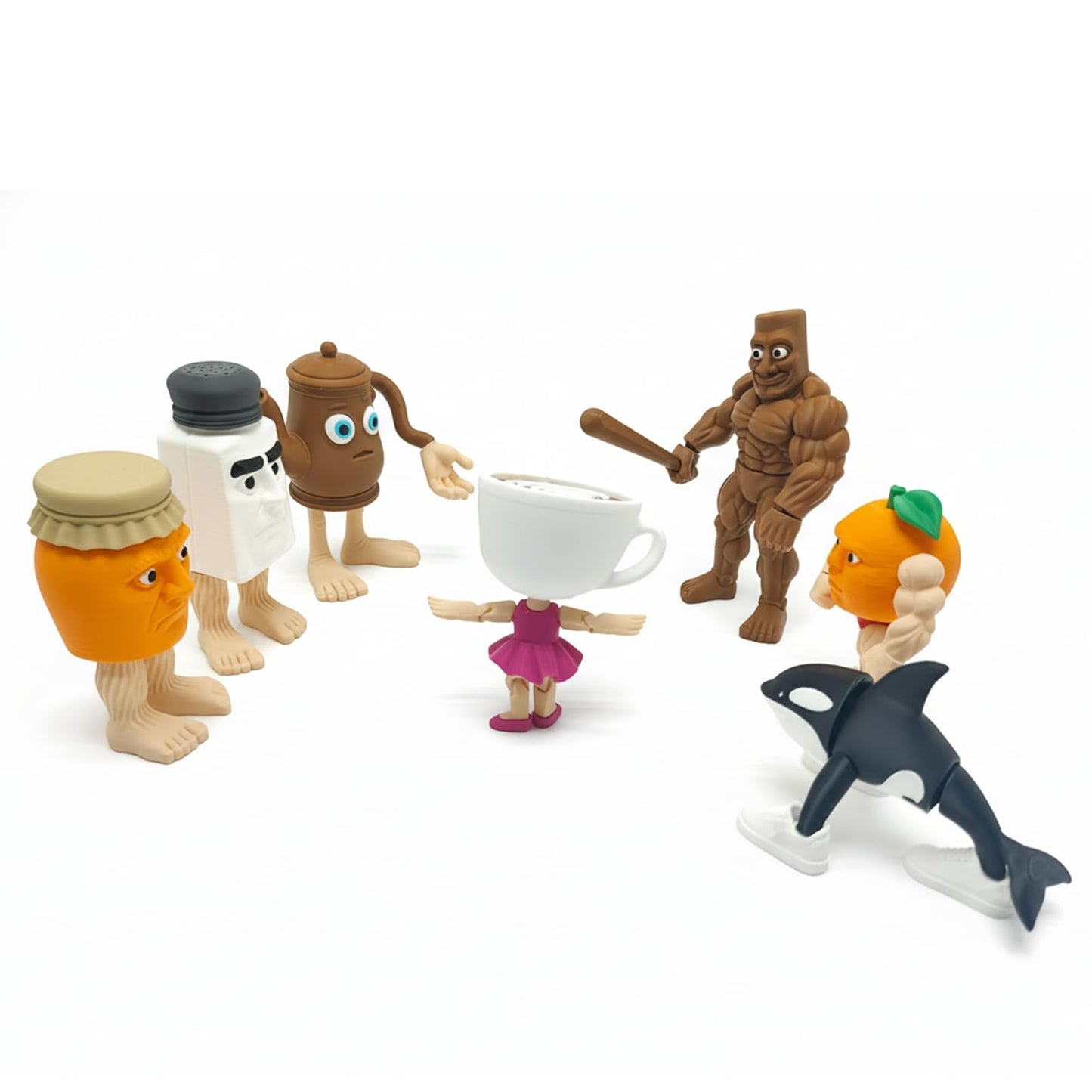 Sarcidery Brainrot Toys,Large Poseable Original Italian Brainrot Toys,Tung Tung Tung Sahur Desk Decor,Steal a Brainrot Toys, Collecting & Parent‑Child Playtime Gifts（7Pcs 2）
