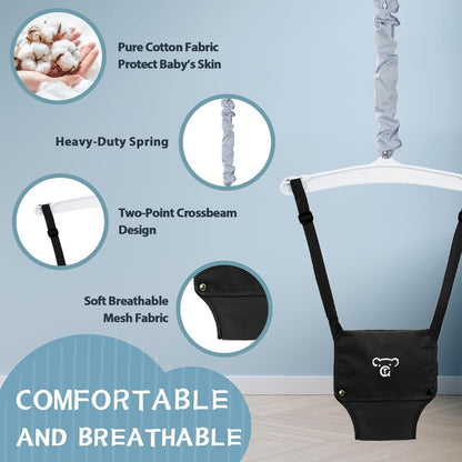 G TALECO GEAR Baby Jumper with Stand,Baby Bouncer,Easy Set-Up,Baby Exerciser for Active Babies,Suitable for Indoor and Outdoor, Water Mat Include (Black)
