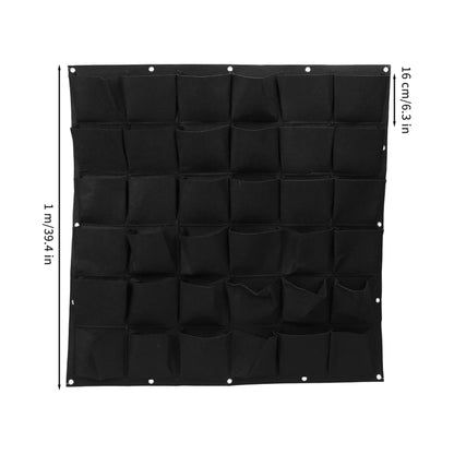 BeVistoso Vertical Garden Planter with 36 Pockets, Living Wall Planter for Indoor Outdoor Use, Thick Non-Woven Fabric Planting Bag (Black, 39.4"x39.4"), Vertical
