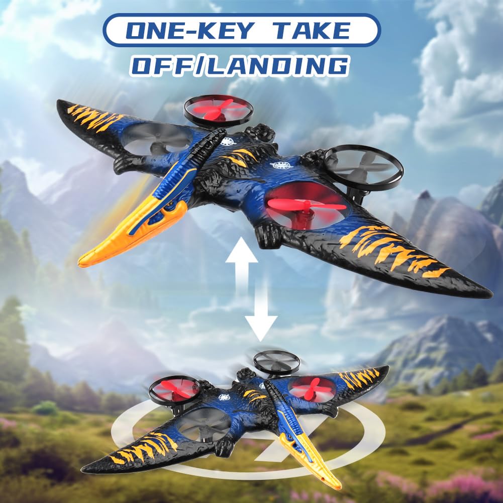 jaming Pterodactyl Drone Dragon Toys Rc Airplanes for Kids and Adults Easy to Flying Dinosaur Toys Remote Controlled Aircraft for Beginners Hobby RC Plane Toys Birthday Gifts for Boys 8-12
