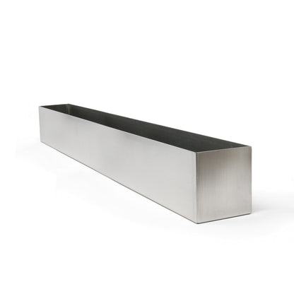 Buhbo Modern Trough Rectangle Planter 32 inch, Brushed Stainless Steel