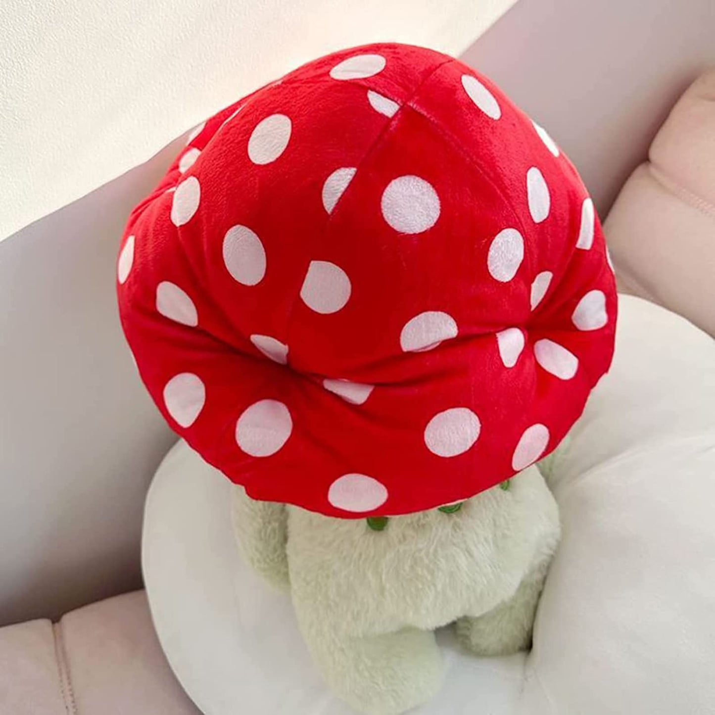 Enivtfz Frog Plush Toys, 10" Cute Frog with Red Mushroom Hat Stuffed Animals, Kawaii Plushies Gift for Kids Girls Adults Valentines Birthdays Gift（Light Green Red hat, 10inch