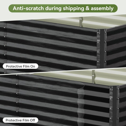 COMHOMA Galvanized Raised Garden Bed,6x3x2ft Large Metal Planter Box for Outdoor Vegetables,Corrugated Steel Herbed Plants Container,Extra Deep Gardeners Kits with Open Bottom