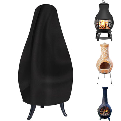 Chiminea Cover Heavy Duty 420D Oxford Water-Resistant Waterproof Outdoor Fireplace Fire Pit Cover (22D x 44H)