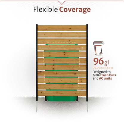 5ft H x 3.2ft W (1 Panel) No Dig Enclo Concord Cedar Wood Privacy Screen, Great to Hide Trash Cans, Decorative Patio Privacy Screen, Outdoor Privacy Fence Panel, Air Conditioner Fence, EC18022