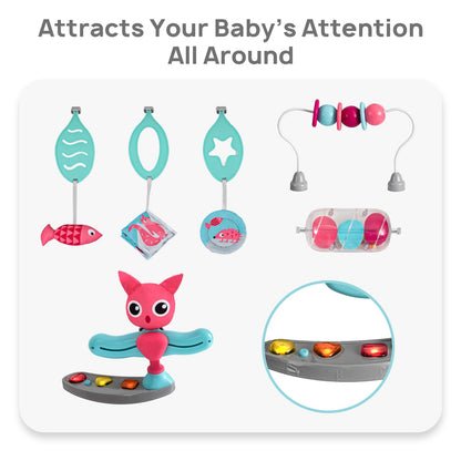 Portable Baby Activity Center Play Center 7-18 Months and Developmental Toys 7-18 Months,Pink