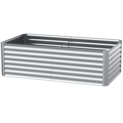 6X3X2ft (1 Pack) Galvanized Raised Garden Bed,Outdoor Courtyard Planter Box Metal Patio Kit Planting Bed for Vegetables Flowers Herb,The material is thickened and not prone to deformation or rust