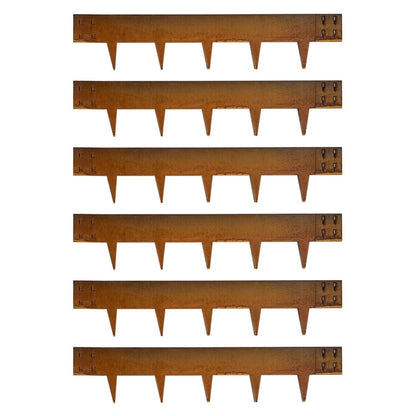 Corten Steel Edging Steel Landscape Edging Metal Garden Edging 8 Inch Metal Landscape Edging Landscaping Rusted 40 Inch Strips Patina 6 pcs Edge for Yard Lawn Outdoor by GZGNEEVL