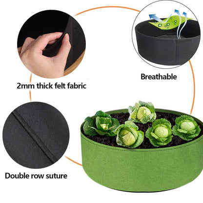 IWNTWY 2-Pack 15 Gallon Large Grow Bag, Heavy Duty Fabric Round Raised Garden Bed Planter Pots for Planting Herb Flower Vegetable Potato Plants (24" D × 8" H)