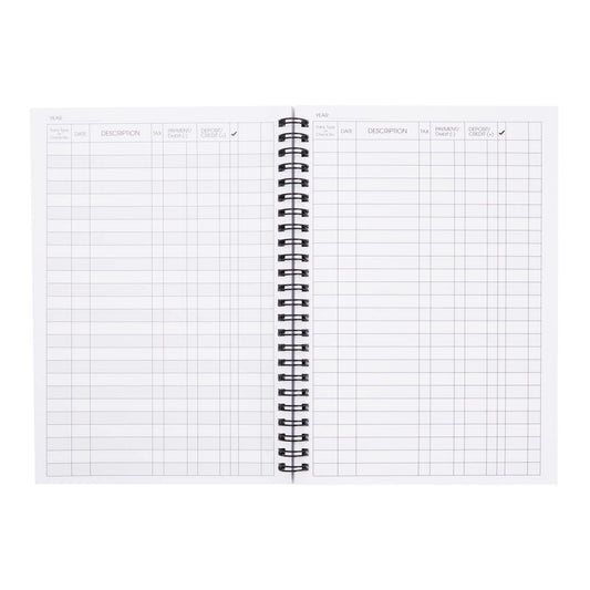 Paper Junkie Ledger Book - 8.5 x 6.25 In, Multicolor, Pack of 2, 100-Page - Bookkeeping Record & Check Register for Income & Expense Log - Budget & Cash Book for Small Business & Personal Checks
