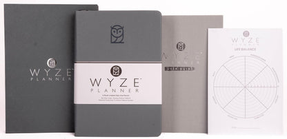 Wyze Planner Undated Daily Planner – 6-Month A5 Productivity Organizer with Full Page Per Day, Hourly Schedule, Goal Setting, Habit Tracker, Weekly & Monthly Pages – Hardcover Time Management Notebook (Gray)