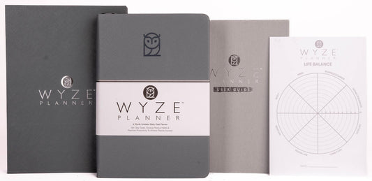 Wyze Planner Undated Daily Planner – 6-Month A5 Productivity Organizer with Full Page Per Day, Hourly Schedule, Goal Setting, Habit Tracker, Weekly & Monthly Pages – Hardcover Time Management Notebook (Gray)