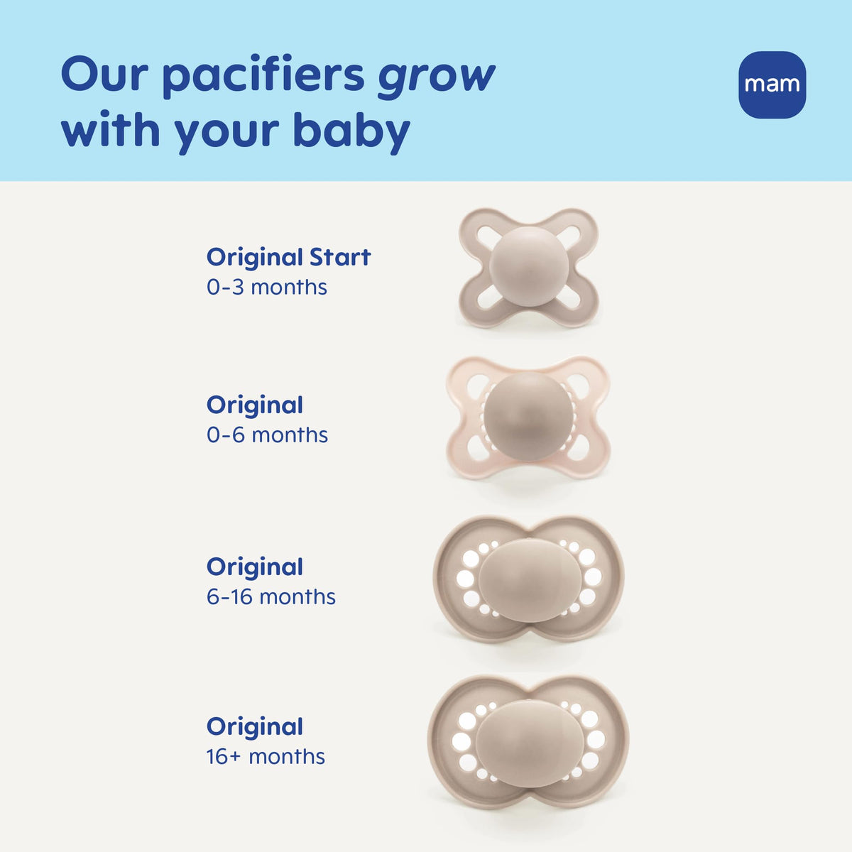 MAM Original Start Baby Pacifiers 0-3 Months, BPA-Free Skin Soft Silicone Nipple, Glows in The Dark, Developed with Medical Experts Specially for Smaller Newborn Mouths, 4 Pk, Made in Europe