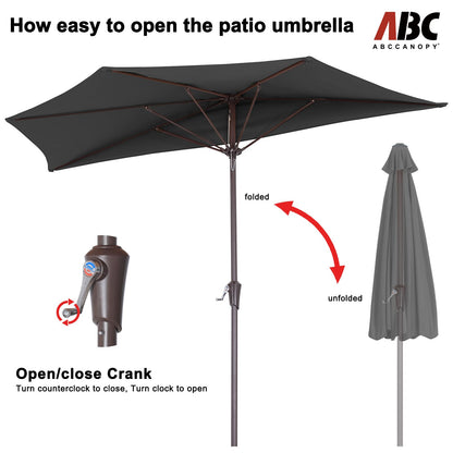 ABCCANOPY Patio Umbrella 9FT - Outdoor Half Umbrellas for Patio, Backyard, Garden, Deck (Dark Gray)