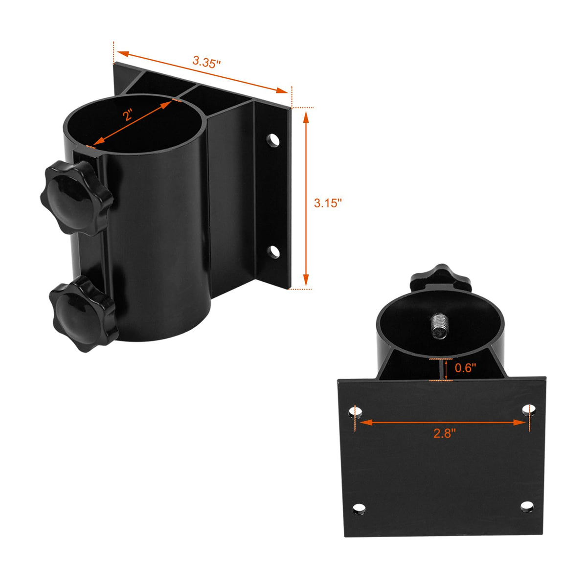 Wdwlbsm 2PCS Patio Umbrella Holder Outdoor Umbrella Stand Heavy Duty Umbrella Mount Bracket Umbrella Base Clamp Stand for Deck Railing, Fences，Docks, Courtyard Balcony, Patios