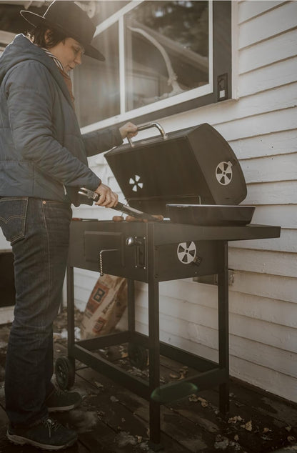 GasOne Charcoal Grill CGS-24A – 24-inch BBQ Charcoal Grill – Outdoor Charcoal Smoker with Multiple Tier Heat Control – for Camping, Picnic, Patio, Backyard Barbecue, Outdoor Cooking