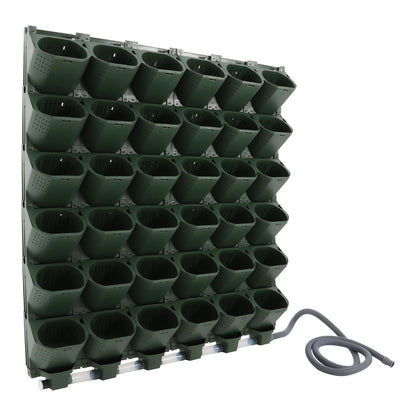 ZHFEISY Vertical Wall Planter for Outdoor, 36 Pocket Self-Watering Hanging Garden Planter with Timmer and Drainage Pipe, Wall Mounted Planters for Patio Outdoor, Home