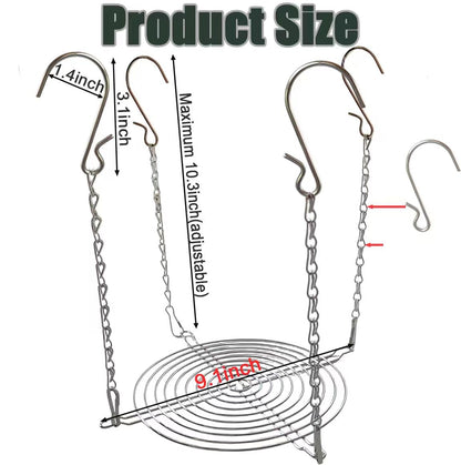 Toeloioh 1Set Adjustable Height Planter Inserts for Tall Planters Large Pots,4 Hooks Fits in The Top Openings,Chain Planter Filler Elevate Plants,Wedding & Party Decor