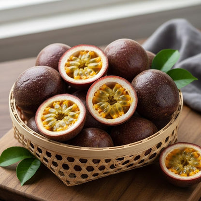 Purple Passion Fruit Live Plant, Passion Fruit Plant Live, Cold Hardy, 1-2 Feet in Height, 1 Gallon Pot for Outdoor Gardening