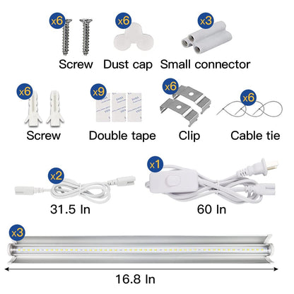 GYTF T5 Grow Lights 1.4Ft, 5000K White Full Spectrum LED Plant Growing Lamp Strips for Indoor Plants, Seeds Starting, Succulents, High PPFD with V-Shaped Reflector