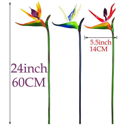 Beebel Artificial Flowers Bird of Paradise Greenery Plants Indoor Outside Garland Home Garden Office Verandah Wedding Decorations 6pcs (Yellow, 6 Pack)
