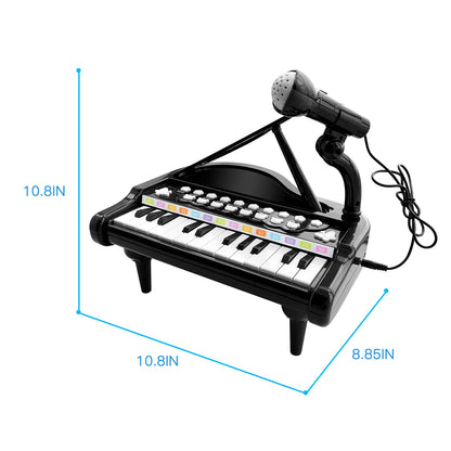 24 Keys Black Piano Toy and Steering Wheel Toy for Baby
