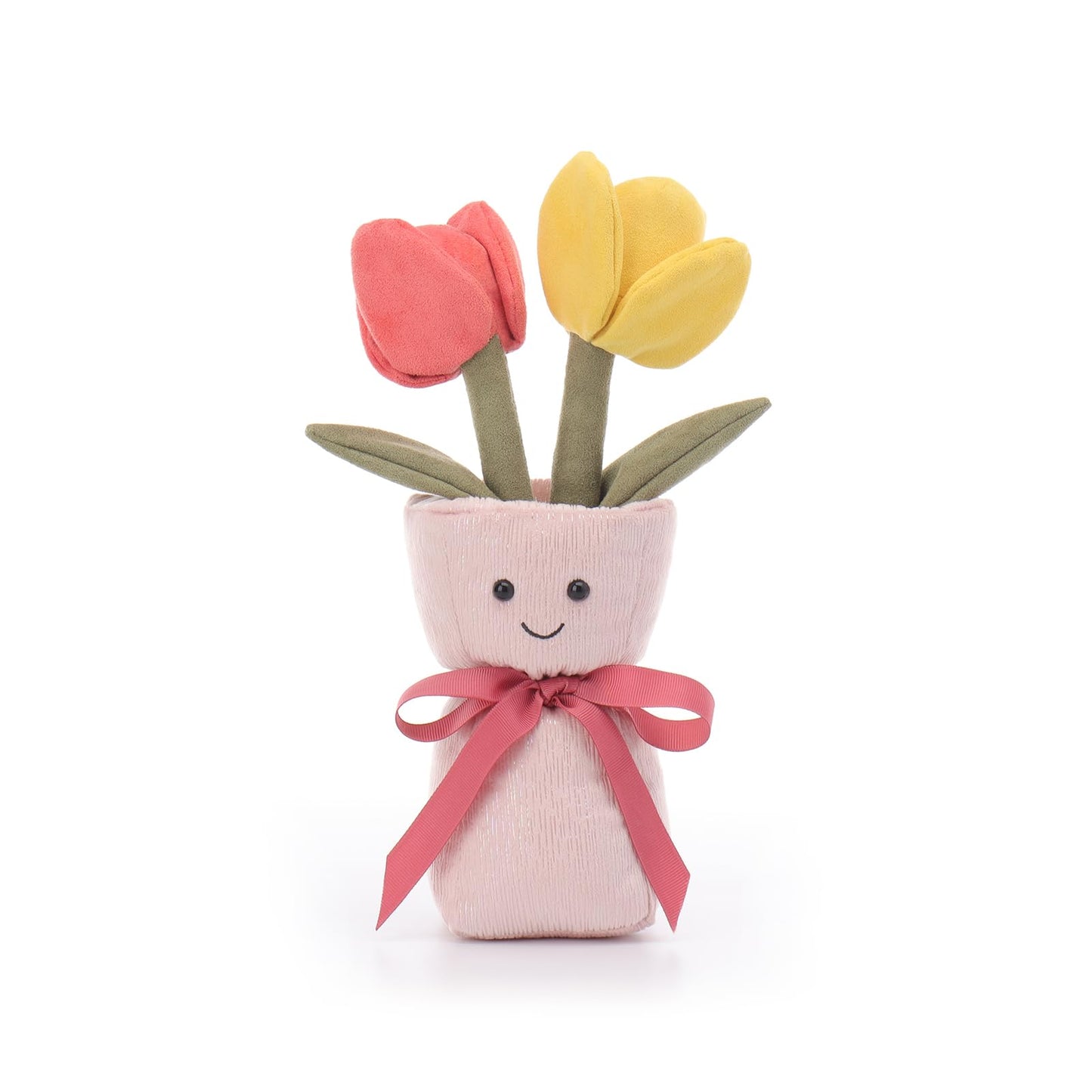 Apricot Lamb Romantic Tulip Vase Stuffed Animals for Kids, Soft Cute Plush Toys for Baby Girl and Boy, 11 Inches