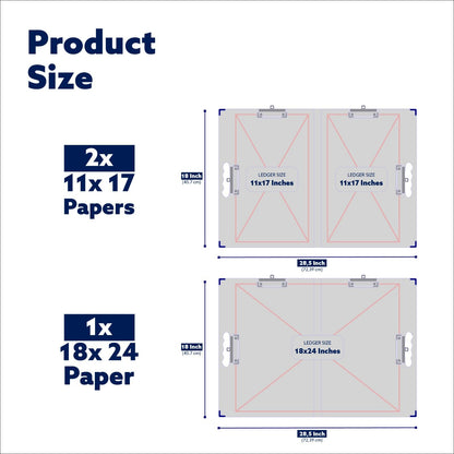 18x24 Clipboard - Foldable 18x24 File Folder & Drawing Board - Folds to 11x17 Clipboard, 4 Clips, Corner Protectors, Portable Art Portfolio, Architecture Folder, 11x17 Binder, Portfolio Binder (Green)