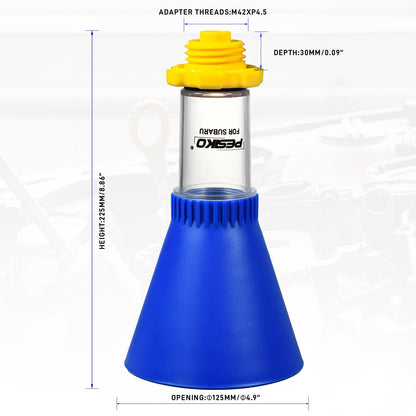 PESIKO Engine Oil Funnel Spill-Free Hands-Free Compatible with Subaru Vehicle for Fast & Easy Oil Change