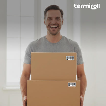Termiroll 2x1 Thermal Labels – 10,000 Barcode & Address Labels/10 Rolls for Shipping, SKU & Inventory Stickers, Compatible with Rollo, Zebra, Munbyn, iDPRT & Direct Thermal Printers