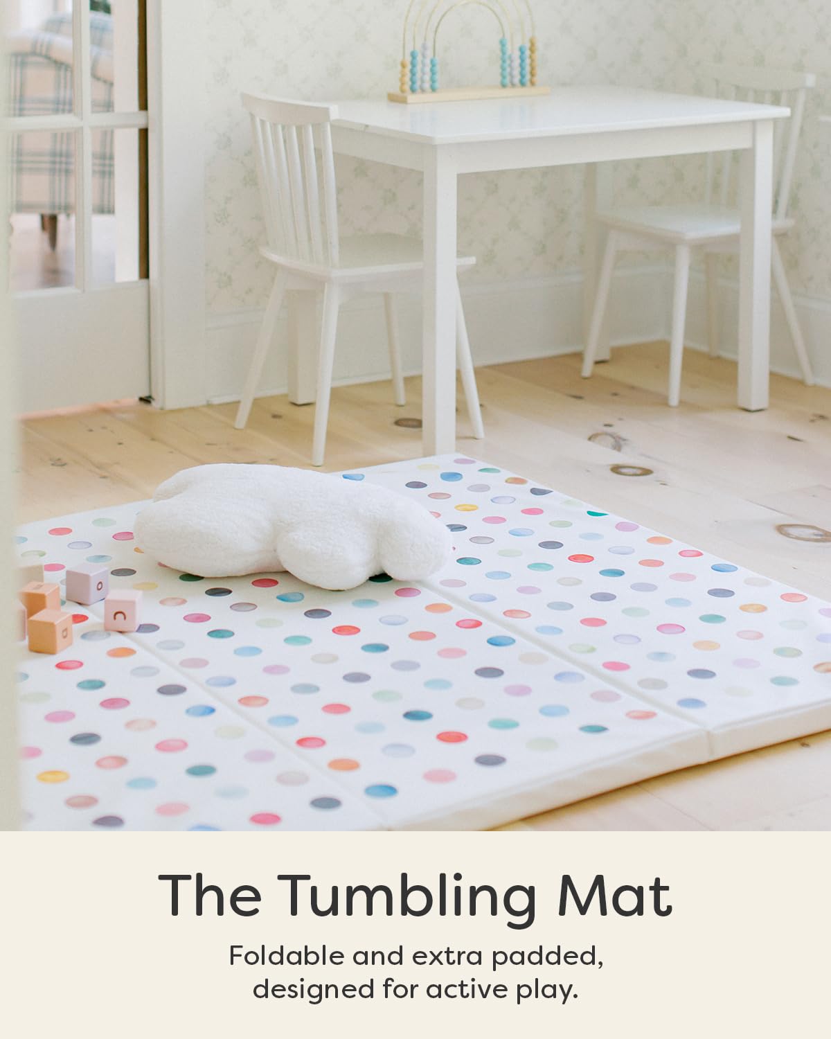 House of Noa Tumbling Baby Play Mat for Floor – Foldable Foam Playmat for Babies & Kids, Non-Toxic Wipeable Baby Mat | Dottie Gloria | 4' x 6'