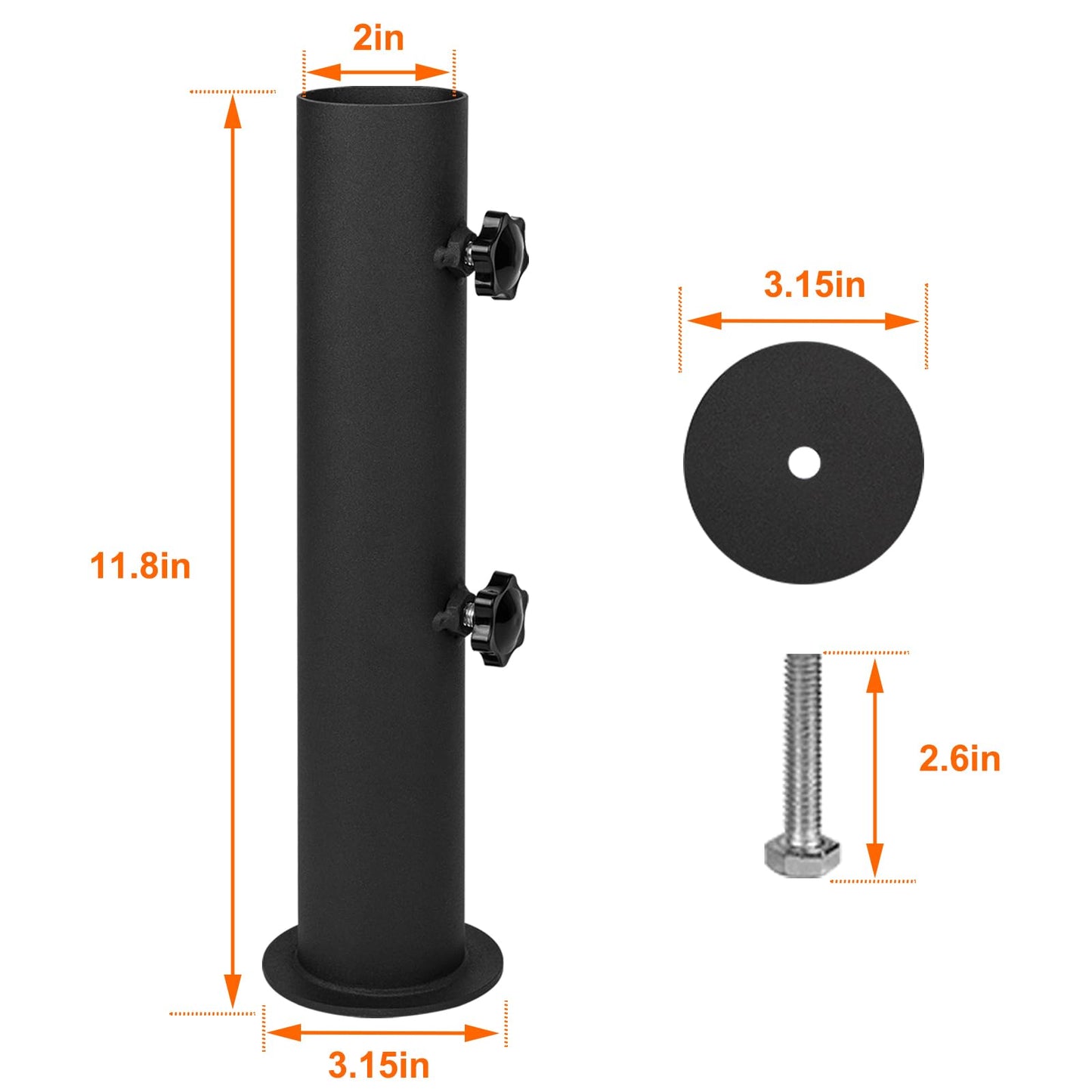 Wdwlbsm Granite Umbrella Stand Tube Heavy Duty Stone Umbrella Base,Table Umbrella Tube Bracket,DIY Umbrella Stand Parts Outdoor,Umbrella Parts Base Holder for Cement and Granite Boards