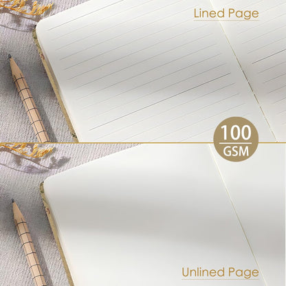 ipoul Floral Linen Journal, Similar Embroidered, Small Notebooks 5x7, Lay Flat Sketchbook, B6 Notebook, Hardcover, Lined & Unlined Notebook, Apricot