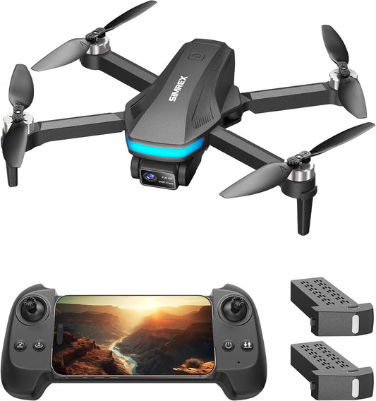 SIMREX GPS Drone with Camera for Adults 4K , Brushless Motor Drones for Beginners ,5G WiFi FPV Foldable, Auto Return , Optical Flow & Altitude Hold,Gesture Control,Follow Me, Waypoint Flight，Toys Gifts for Teen Boys (Black)