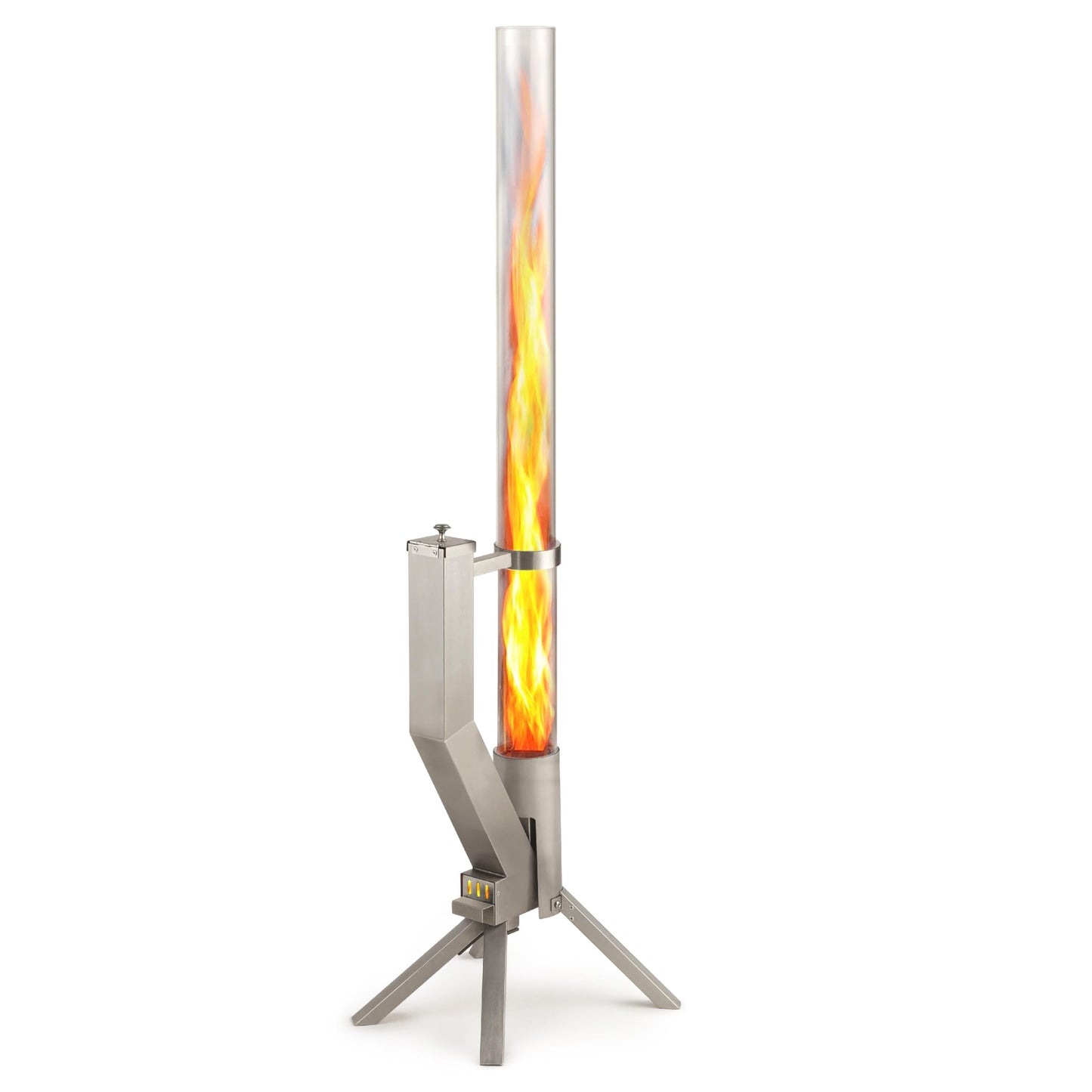 Gardenflare GARDENFLARE Stainless Steel Pellet Stove & Smokeless Firepit, Wood Pellet Patio Heater for Ambiance - Fire Pit for Patio, Fire Tube, Outside Backyard Bonfire & Outdoor Fireplace