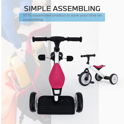 BMW Toddler Tricycle for Boys & Girls Aged 2-5, Valuable Gift for 2 3 4 5 Years Old, Pearl White