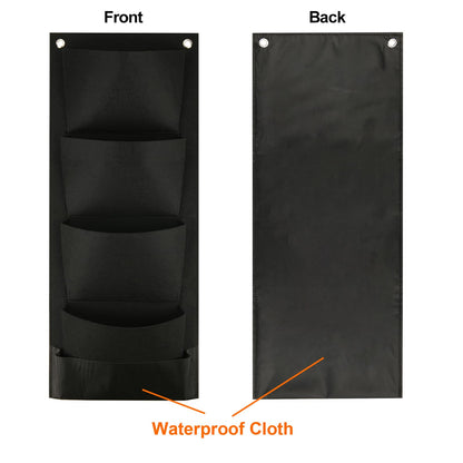 Cosmos Hanging Wall Planter with 4 Pockets Vertical Garden Planter Wall Mounted Flower Pouch Plant Growing Bag Garden Tools Storage Bag for Outdoor Decor
