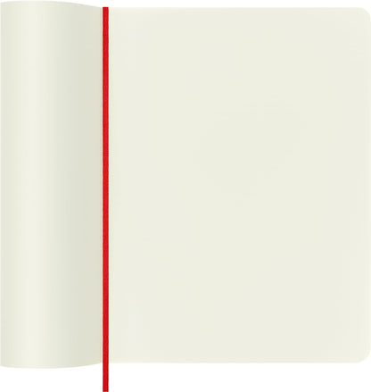 Moleskine Classic Notebook, Soft Cover, XL (7.5" x 9.5") Plain/Blank, Scarlet Red, 192 Pages