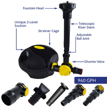 Laguna PowerJet 960 Fountain/Waterfall Pump Kit for Ponds Up to 2000-Gallon