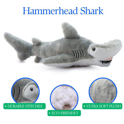 The Petting Zoo Hammerhead Shark Stuffed Animal Plushie, Gifts for Kids, Wild Onez Ocean Animals, Shark Plush Toy 15 inches