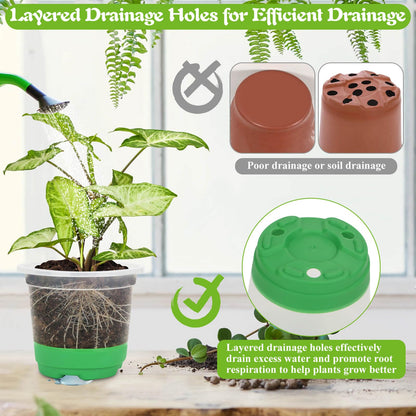 Caffox 55PCS Reusable Seed Starter Kit Includes 30 Packs 3.5" Clear Nursery Pots with Silicone Base, Repotting Mat, Gardening Gloves, Plant Labels and Seedling Tools for Easy Transplant